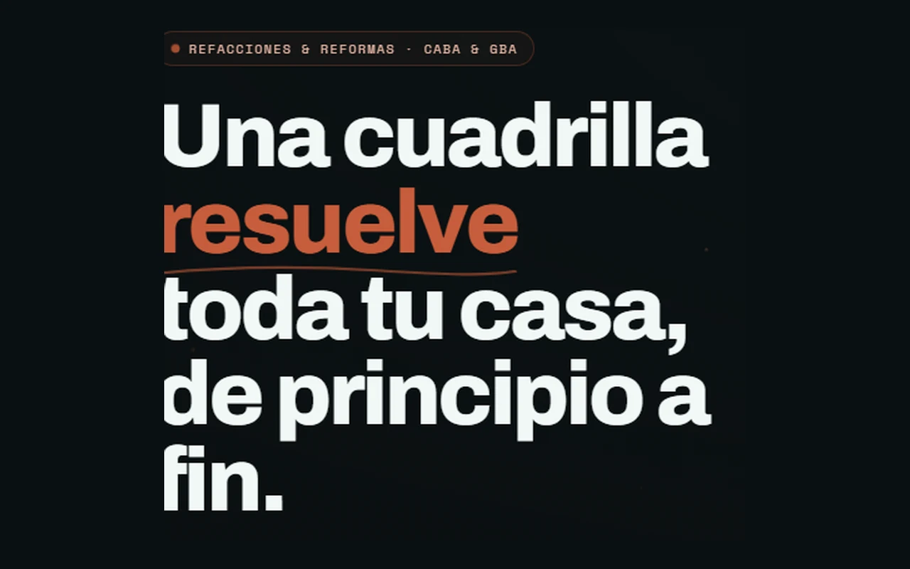 Landing de refacciones y reformas TechCam Hogar